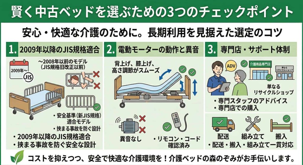チェックポイント3項目の部位説明図解