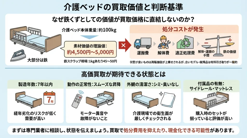 介護ベッドの買取価値と判断基準の図解