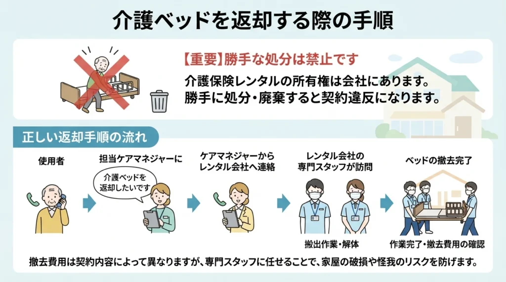 介護ベッドを返却する際の手順
